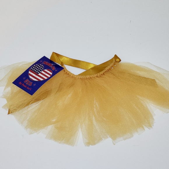 NEW PawPatu Tie-on Dog / Cat Tutu Made in the USA - Gold - XS Extra Small 4 - 7" - Picture 5 of 6